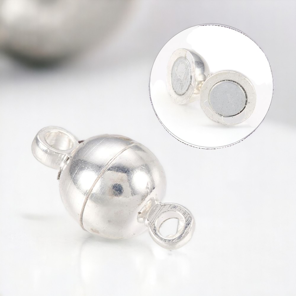 2 hochwertige silberfarbene Magnetverschlüsse 11,5 x 6 mm