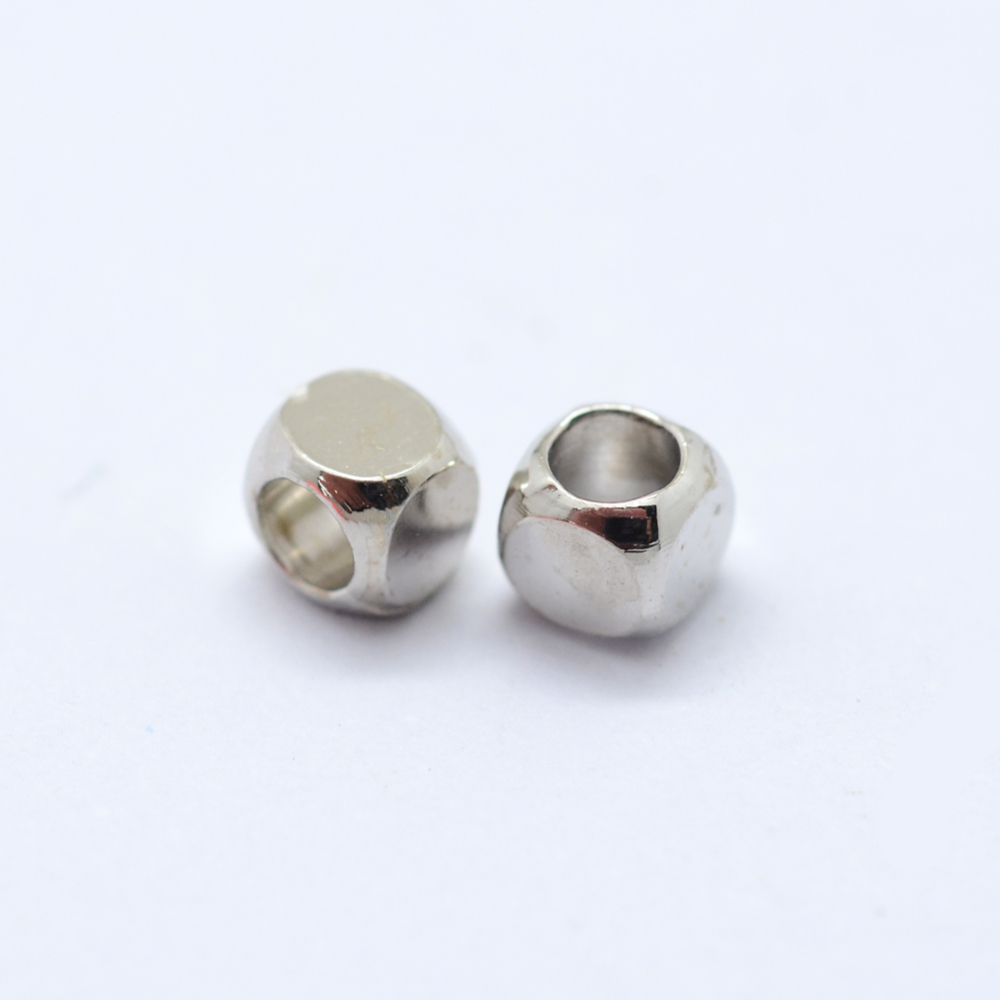 20 Metallperlen Zwischenperlen Spacer Würfel platinfarben 3 x 3 x 3 mm