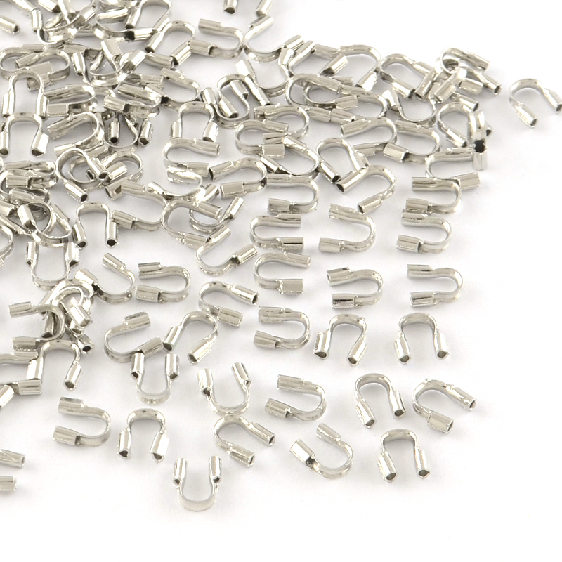 20 Drahtverstärker aus Metall platinfarben 4,5 x 4 x 1 mm