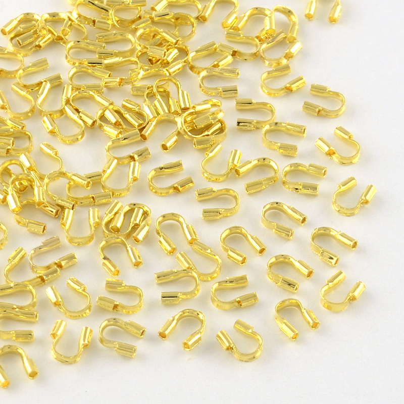 20 Drahtverstärker aus Metall goldfarben 4,5 x 4 x 1 mm