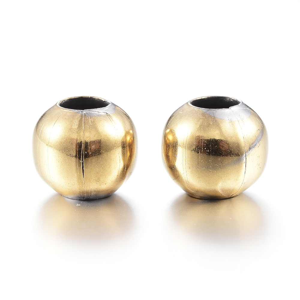 20 vakuumbeschichtete Edelstahlperlen goldfarben 4 mm
