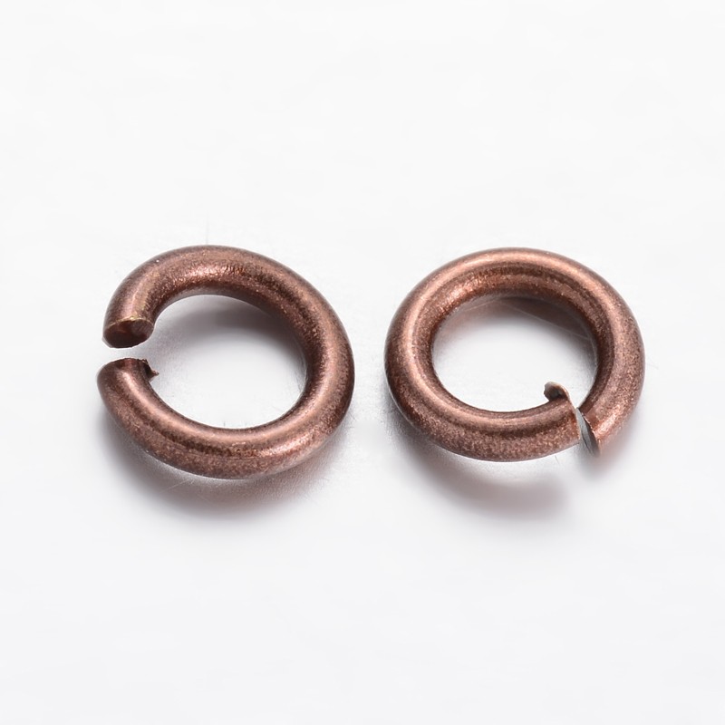 20 offene Binderinge 18 Gauge rotkupferfarben 6 x 1 mm