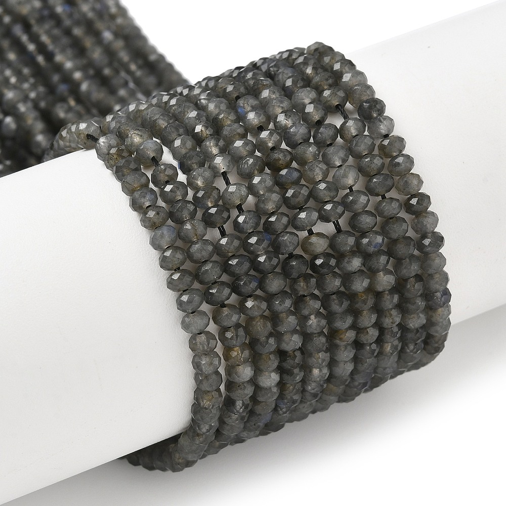 Labradoit Perlenstrang 4 x 2,5-3 mm (ca. 136 Perlen / ca. 38 cm Länge)