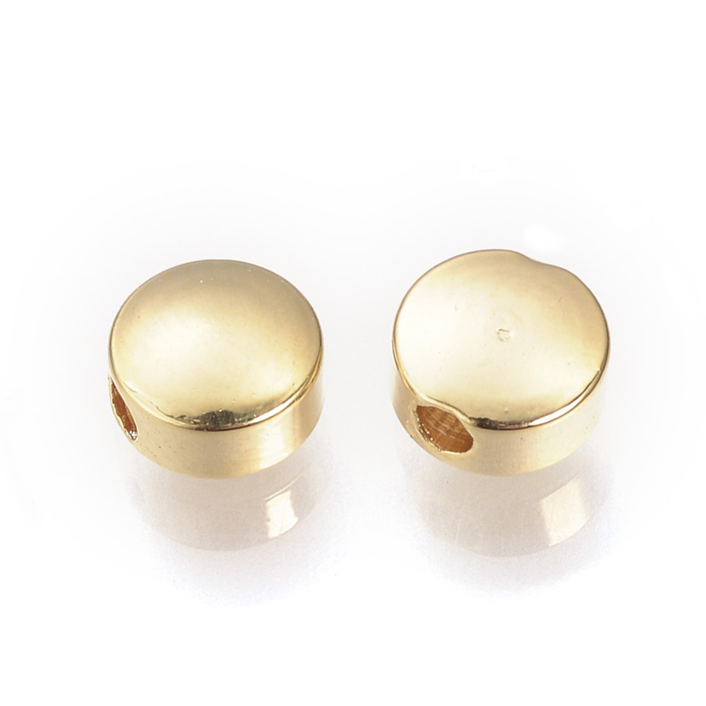 2 Zwischenperlen Spacer aus Metall 18k vergoldet 5 x 3 mm