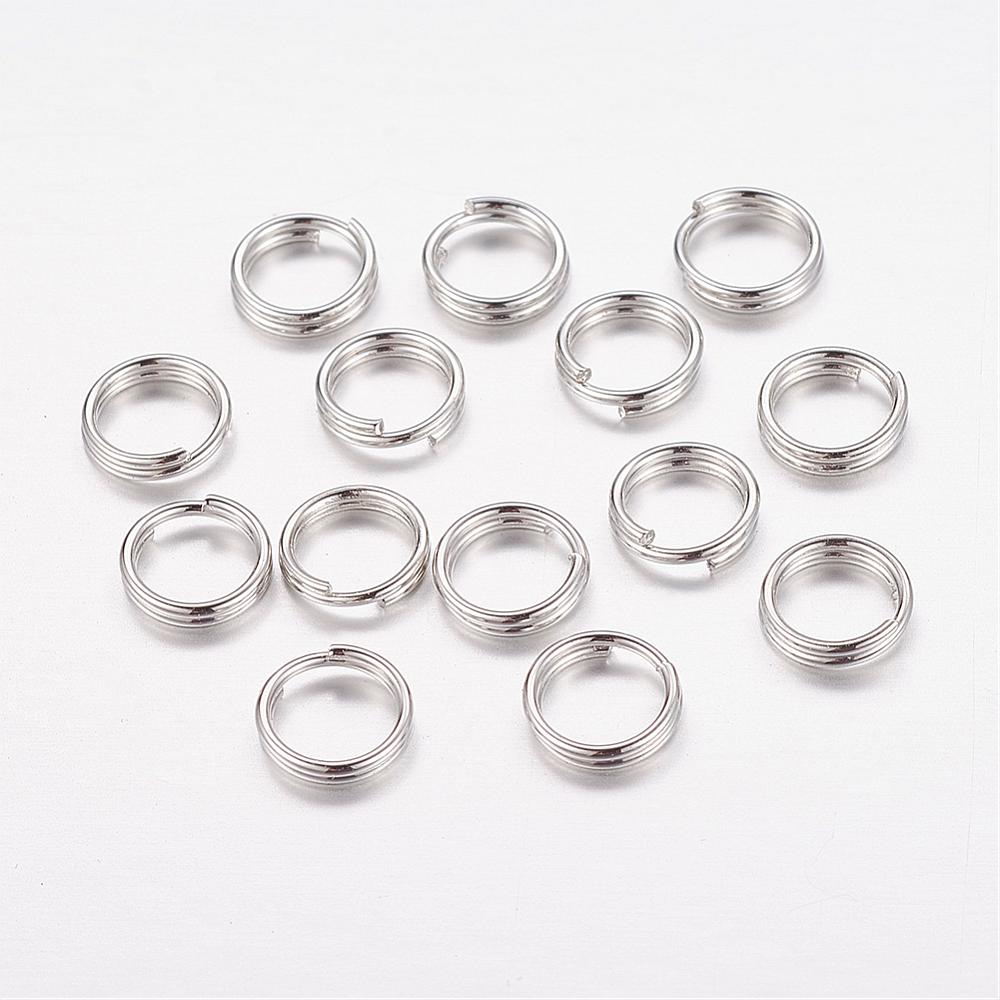 100 Eisen Spaltringe 6 x 1,4 mm platinfarben