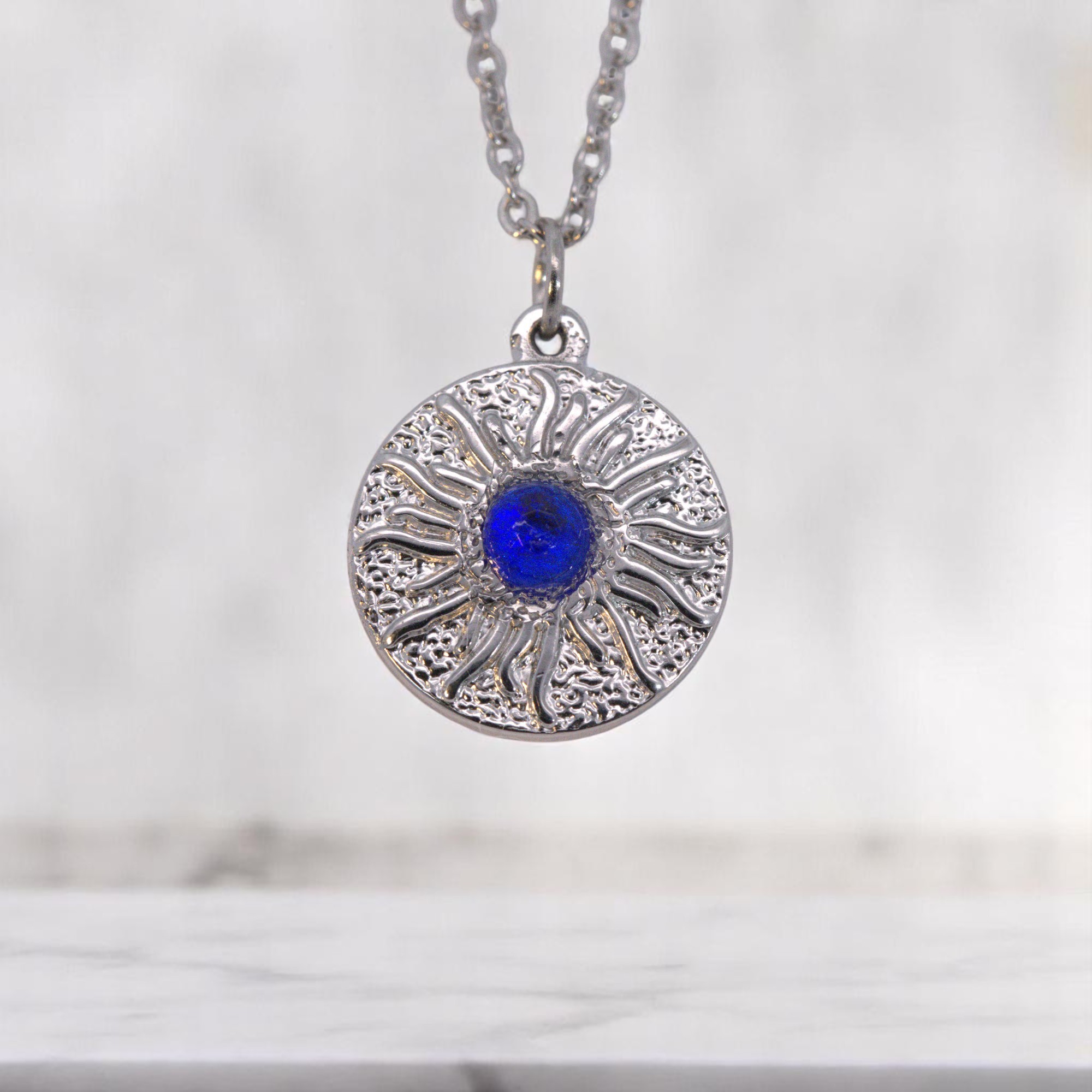Bastelset Edelstahl Kette mit Cabochon Anhänger 