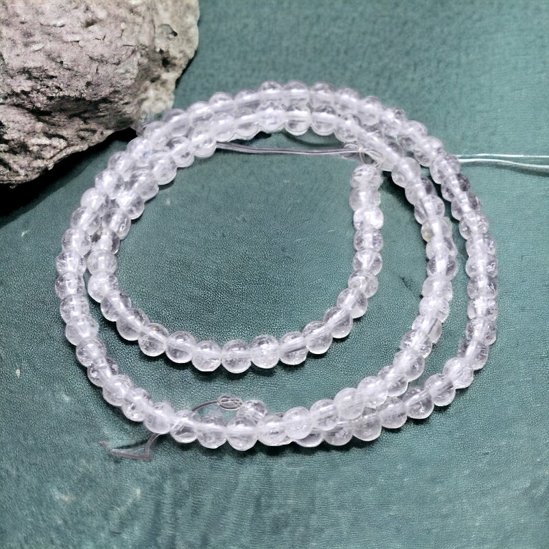 Quarzkristall Perlenstrang 8 mm (ca. 44 Perlen / ca. 38 cm Länge)