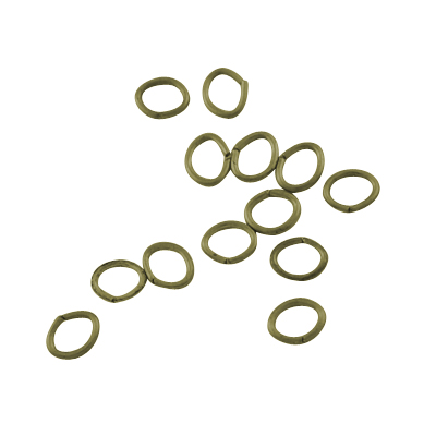 100 Eisen Biegeringe Binderinge ellipsenförmig antik bronzefarben 5 x 4 x 0,7 cm