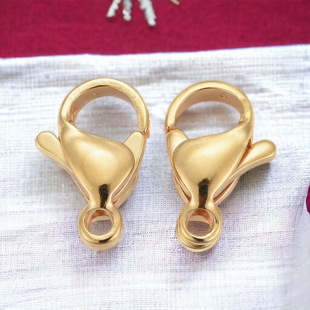 2 Edelstahl Karabinerverschlüsse 24k vergoldet 11 x 7 x 3,5 mm