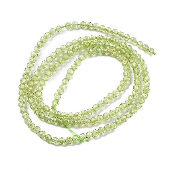 Facettierter Peridot Perlenstrang 2 mm (ca. 230 Perlen / ca. 38 cm Länge)