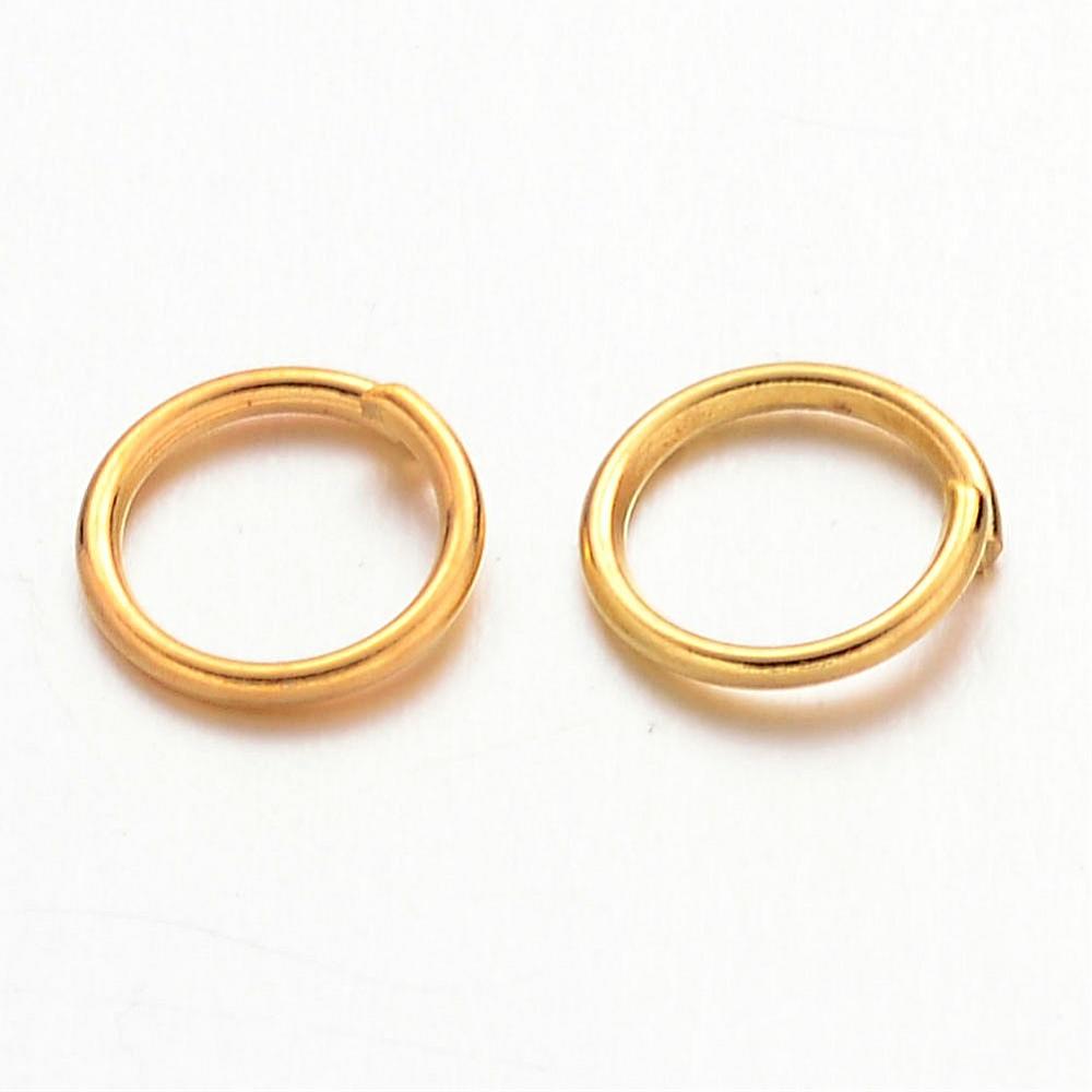 100 Eisen Biegeringe Binderinge offen goldfarben 6 mm
