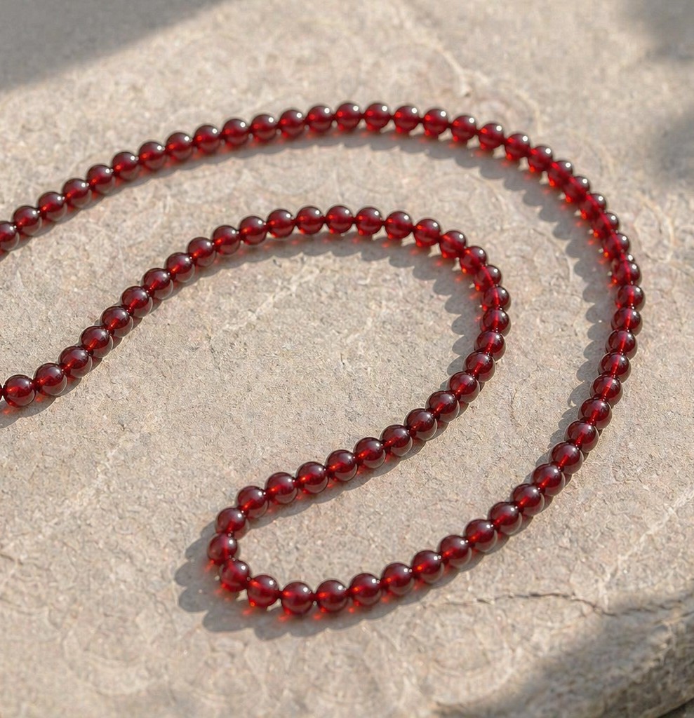 Karneol Perlenstrang 4,4 mm (ca. 90 Perlen / ca. 38 cm Länge)