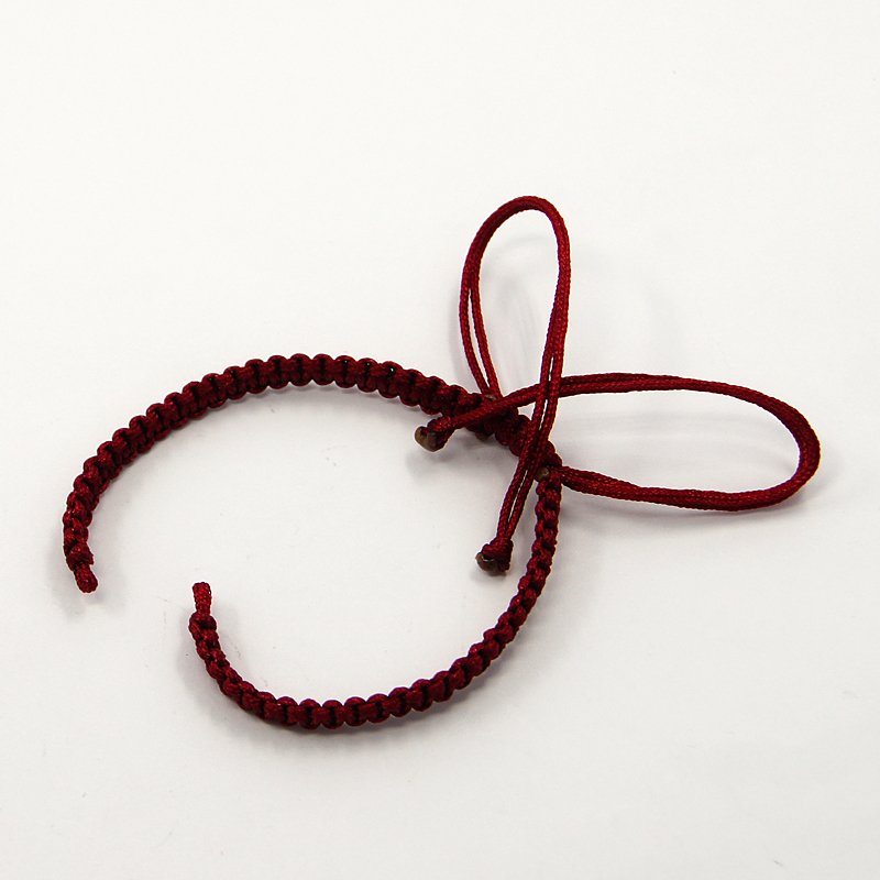 Geflochtener Armband Rohling rot größenverstellbar durch Flechtschiebeverschluß 145 - 155 x 5 x 2