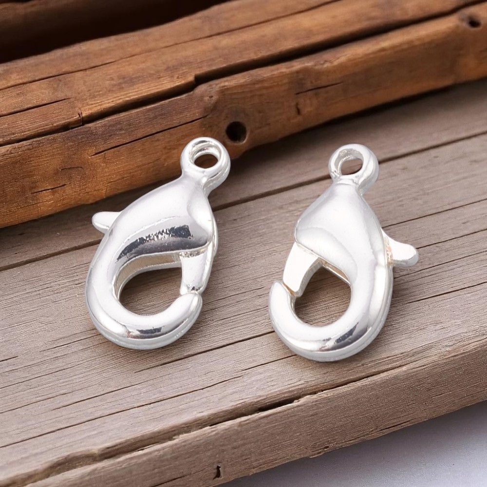 2 Karabinerverschlüsse 925 Sterling versilbert nickelfrei 10 x 5 x ,5 mm