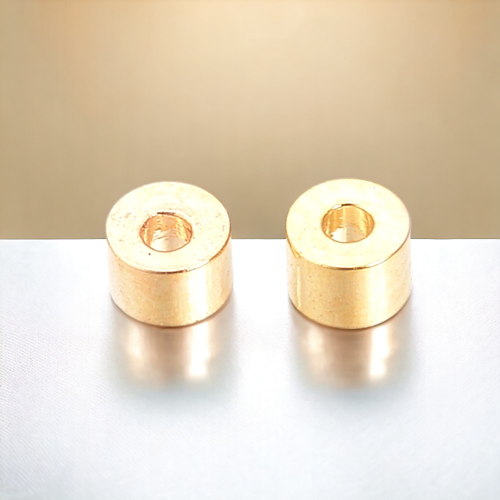 20 Metallperlen Zwischenperlen Spacer 18K vergoldet 2,5 x 2 mm