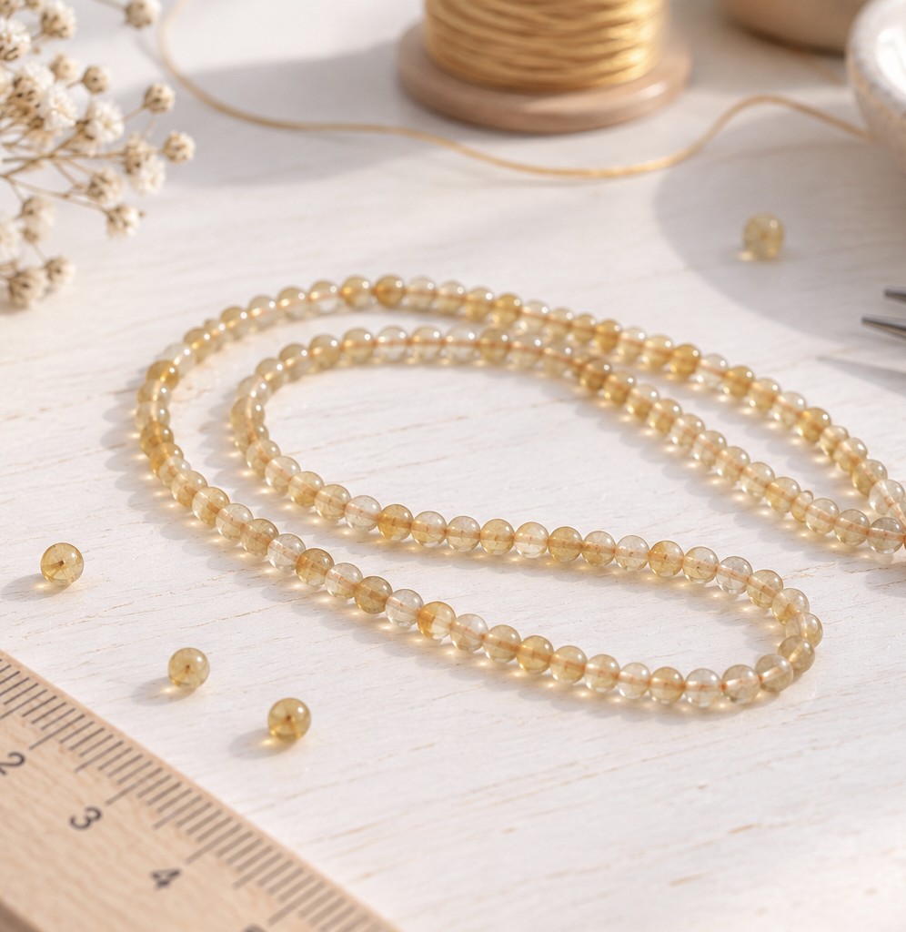 Citrin Perlenstrang unregelmäßige Perlen 3,2 - 3,5 mm (ca. 36 cm Länge)