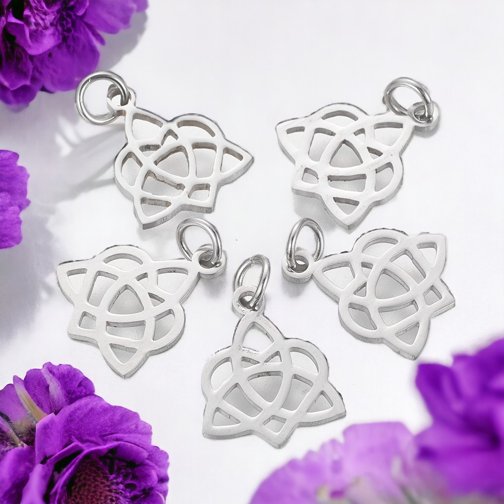 Edelstahl Anhänger Charm 15 x 12 x 1 mm mit Biegering
