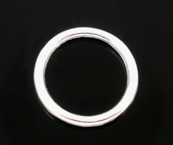 10 Binderinge Metallringe versilbert geschlossen