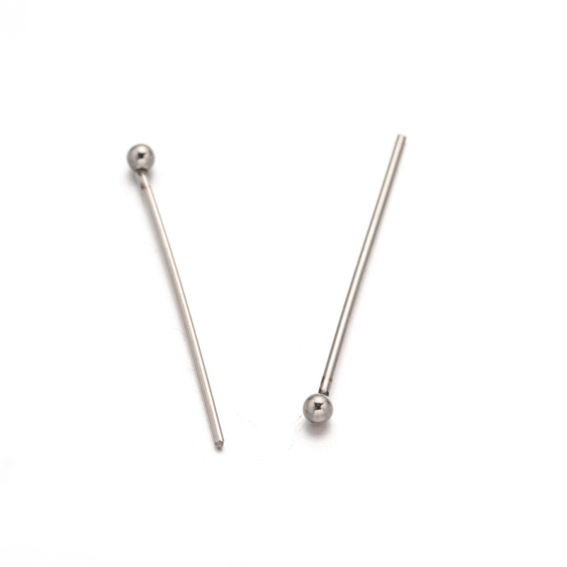 20 Edelstahl Kugelkopfstifte 25 x 0,8 mm Kopf 2 mm