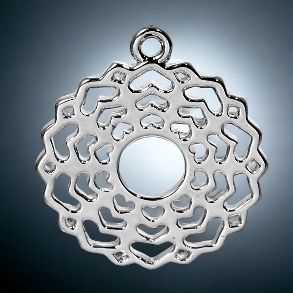 Metall Charm Anhänger Yoga silberfarben 30 mm x 26 mm