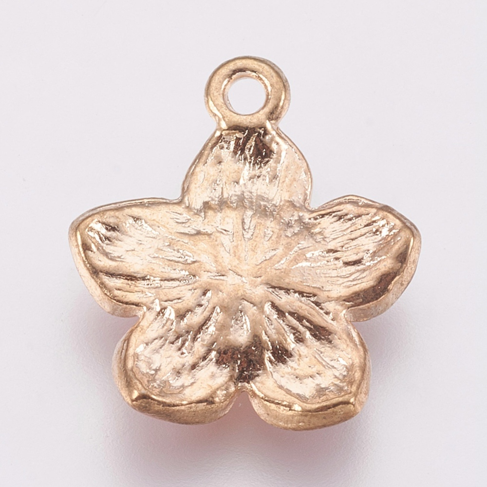 2 goldfarbene Blumen Charm Anhänger schwarz emailliert 16,5 x 14,5 x 2,5 mm