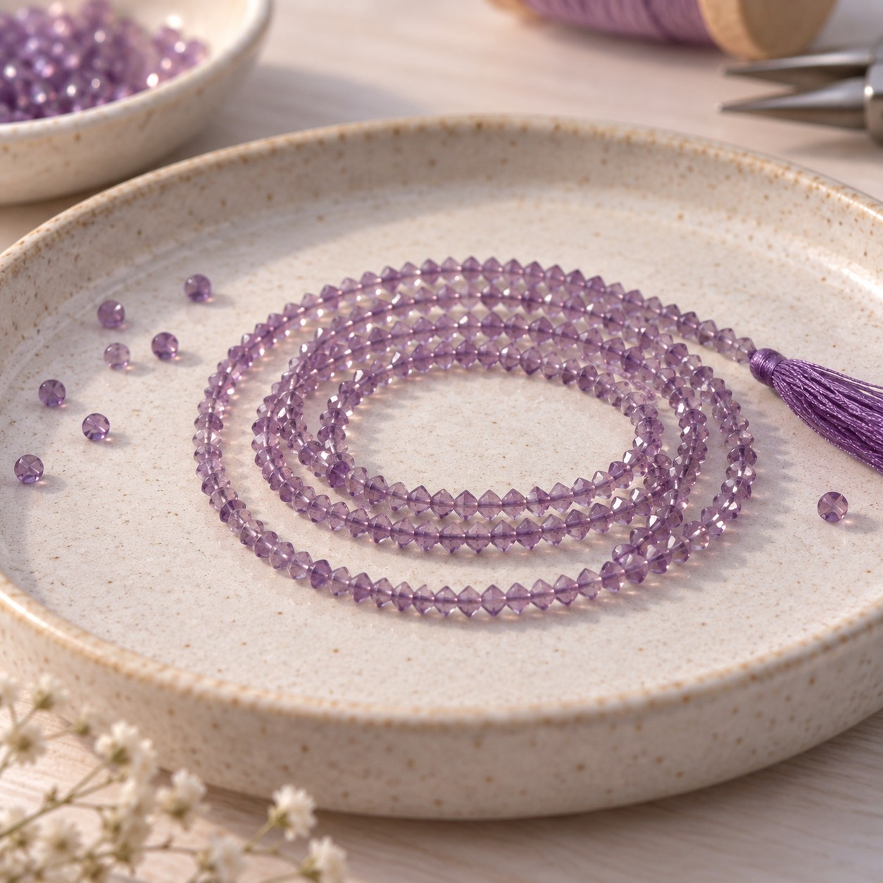 Amethyst Perlenstrang unregelmäßige Rondelle 4 x 2 mm (ca. 36 cm Länge)
