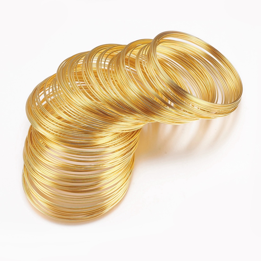 10 Windungen Memory Wire Stahldraht goldfarben ca. 60 mm Durchmesser