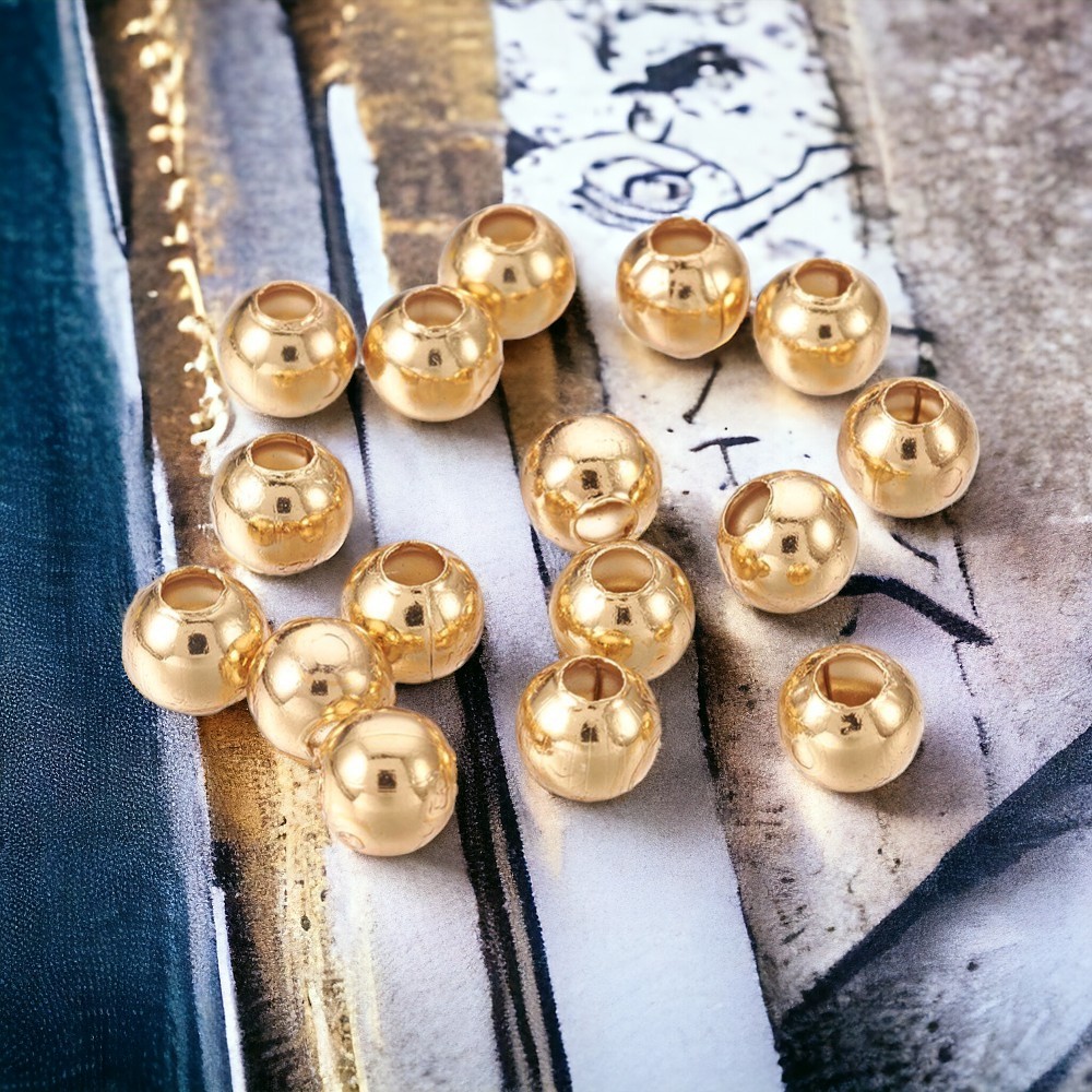 20 Edelstahl Zwischenperlen Spacer nahtlos goldfarben 4 x 3,5 mm