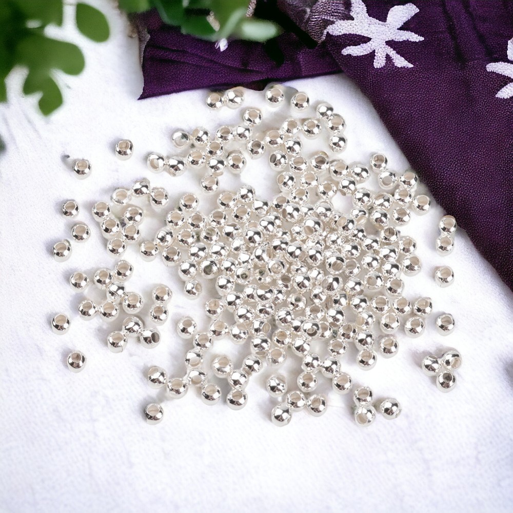 100 Eisen Zwischenperlen Spacer rund silberfarben 3 mm