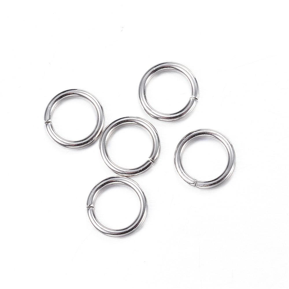 50 anlaufgeschützte stabile Edelstahl Biegeringe 20 Gauge 6 x 0,8 mm
