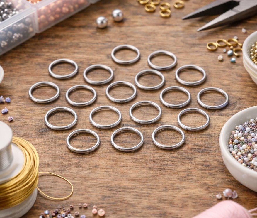 50 anlaufgeschützte stabile Edelstahl Biegeringe 20 Gauge 6 x 0,8 mm