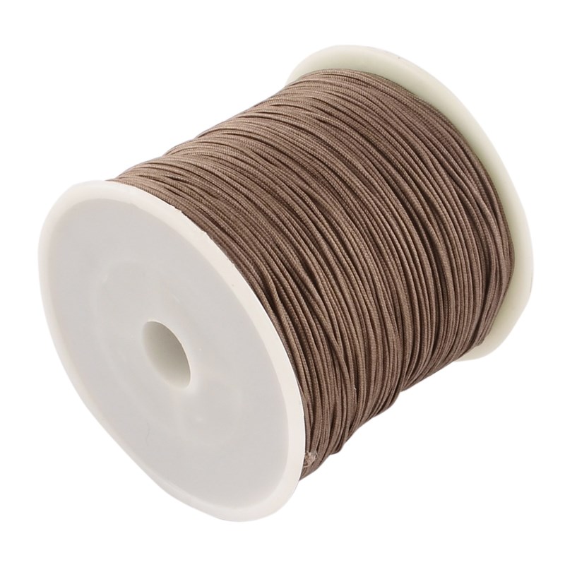 1 Rolle geflochtene Nylonschnur camel 0,8 mm zur Schmuckherstellung (ca. 90 Meter Länge)