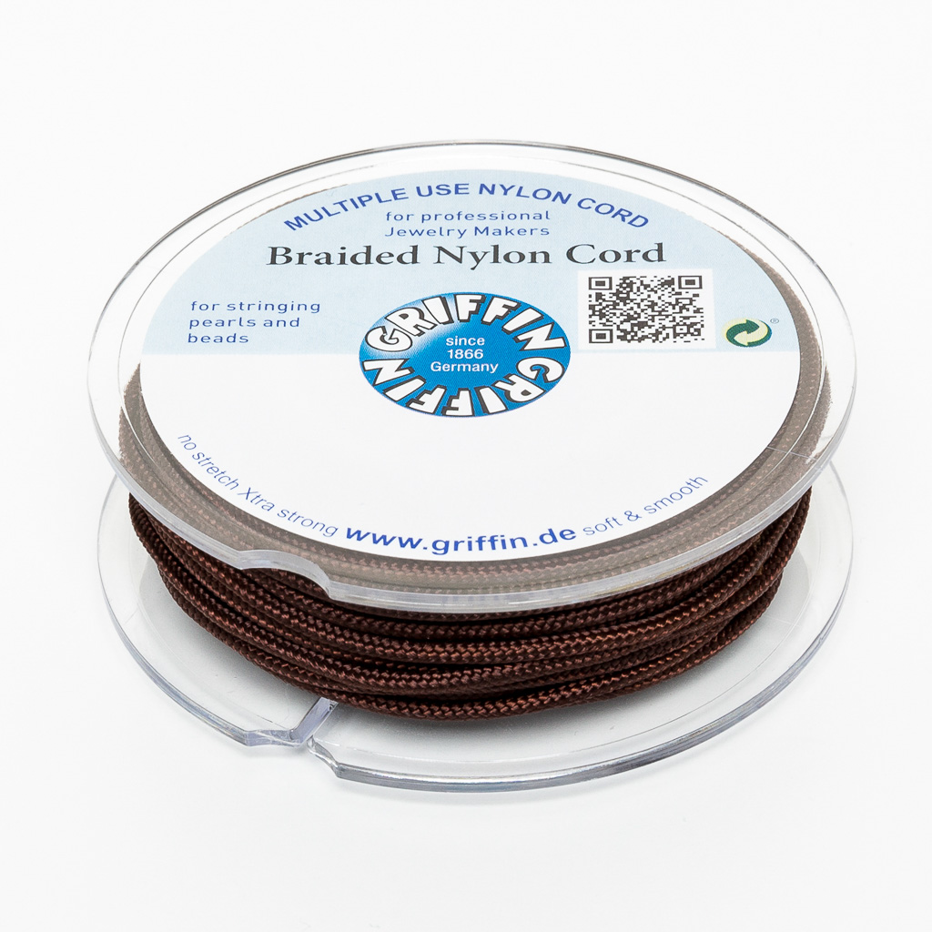 25 Meter Griffin geflochtene Nylonschnur auf Spule dunkelbraun 1 mm