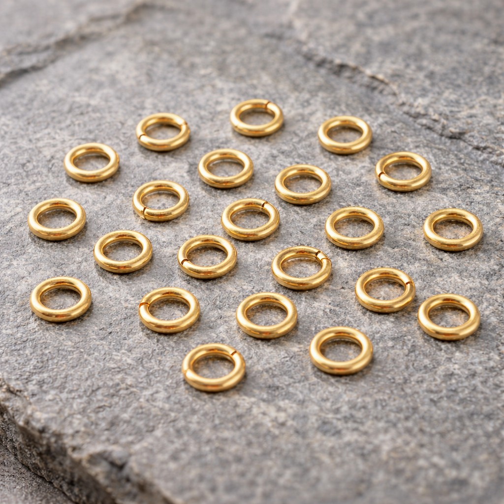 20 stabile Edelstahl Biegeringe Echtgold plattiert 20 Gauge 4 x 0,8 mm