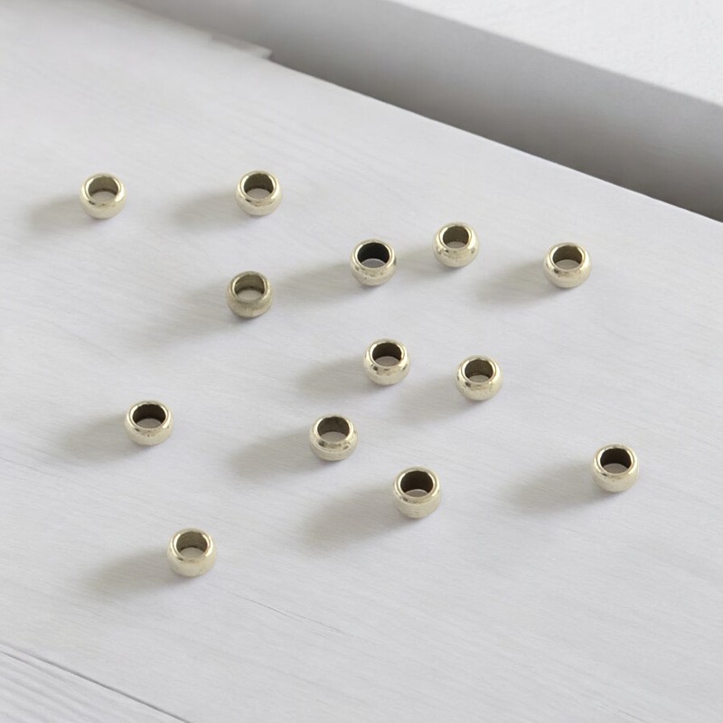 20 Edelstahl Quetschperlen 2 x 1 mm