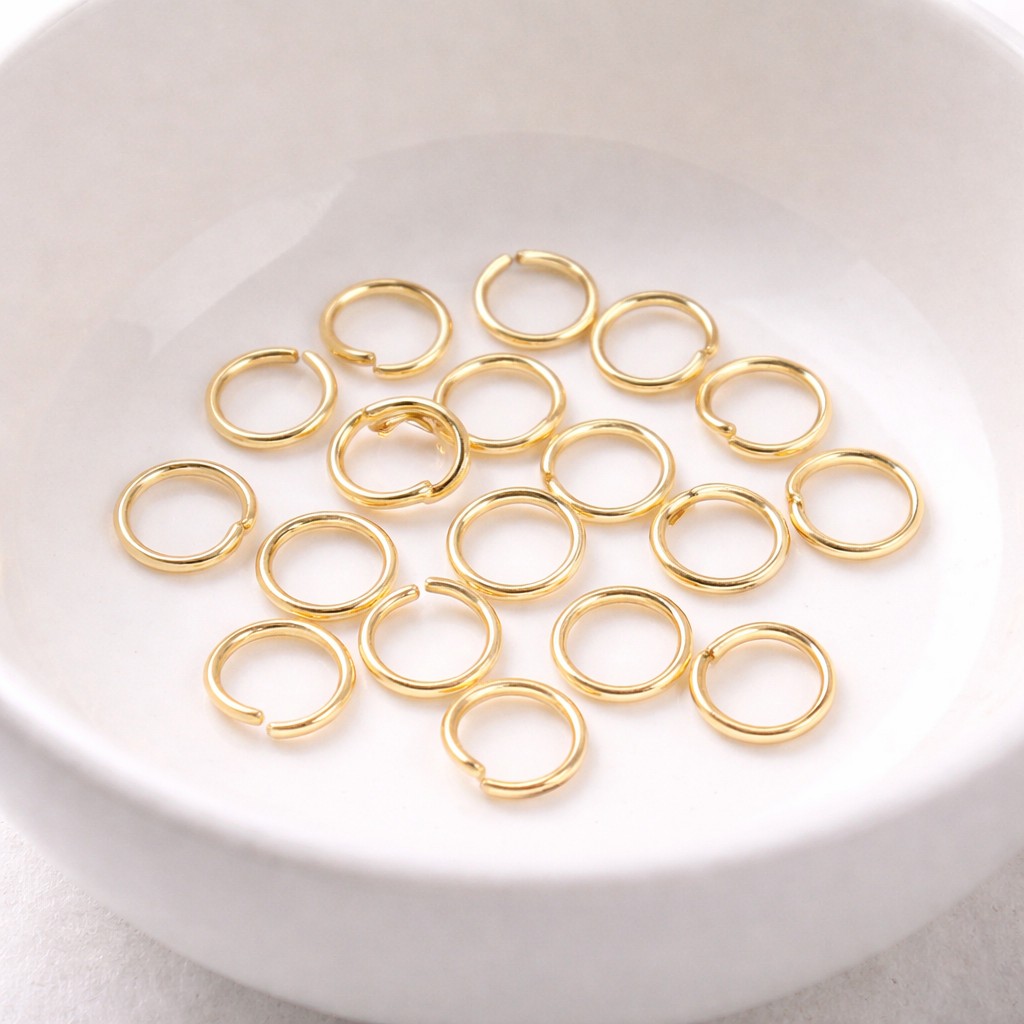 20 Edelstahl Biegeringe offen goldfarben 7 x 0,8 mm