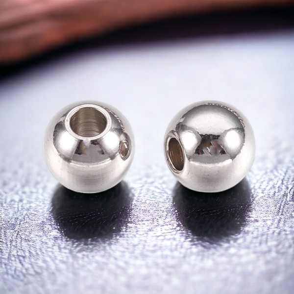 100 Eisen Zwischenperlen Spacer platinfarben glatt glänzend 4 mm