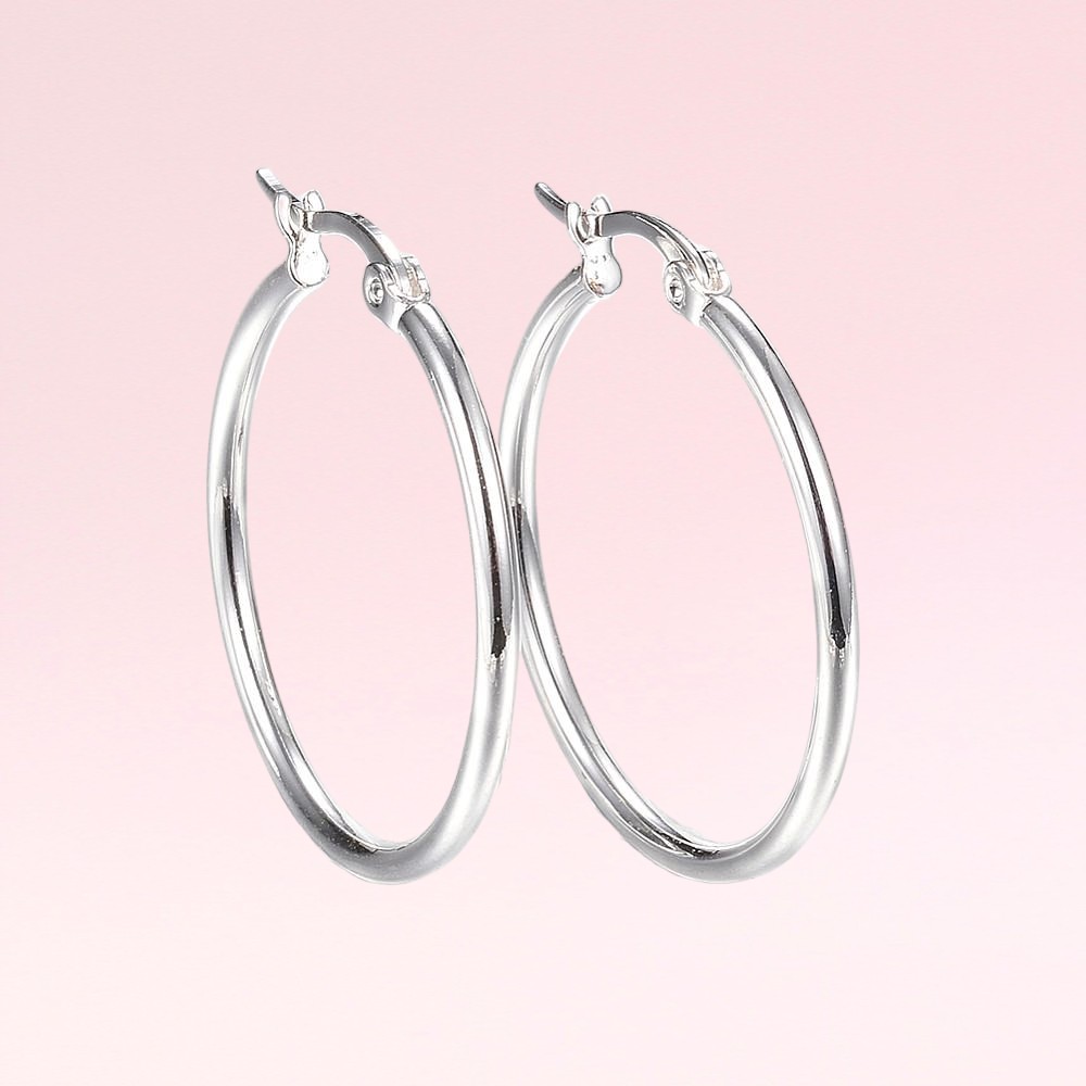 1 Paar Edelstahl Creolen 31 x 30 x 2 mm