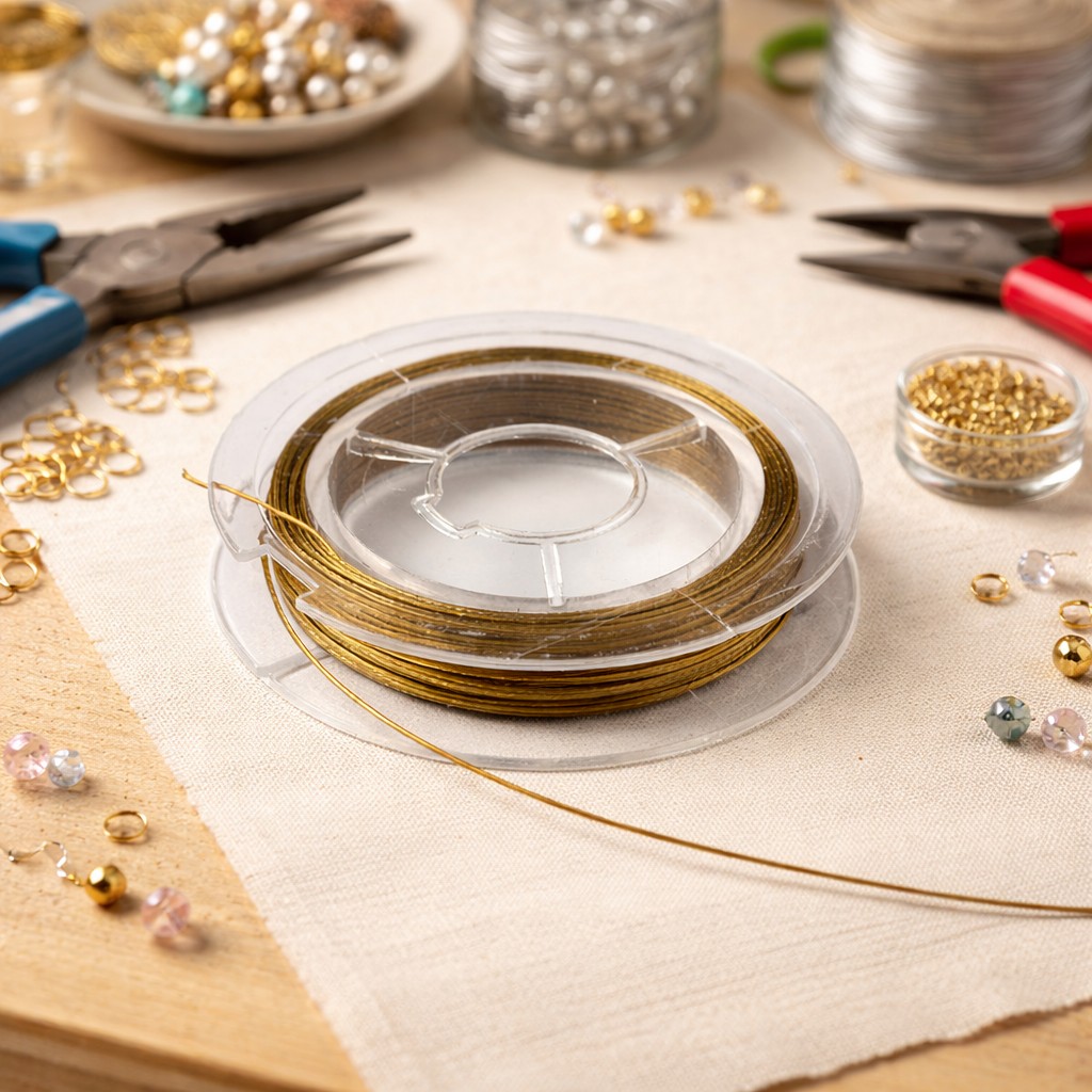 Schmuckdraht nylonbeschichteter Edelstahl dunkel goldfarben 0,45 mm 25 Gauge