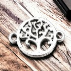 Verbinder Baum des Lebens antik silberfarben 16 x 12 x 1,5 mm