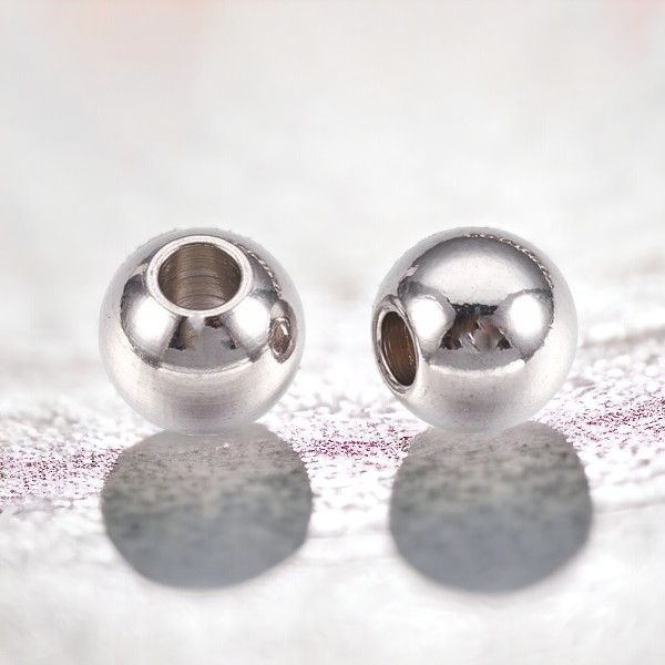 100 Eisen Zwischenperlen Spacer platinfarben glatt glänzend 4 mm