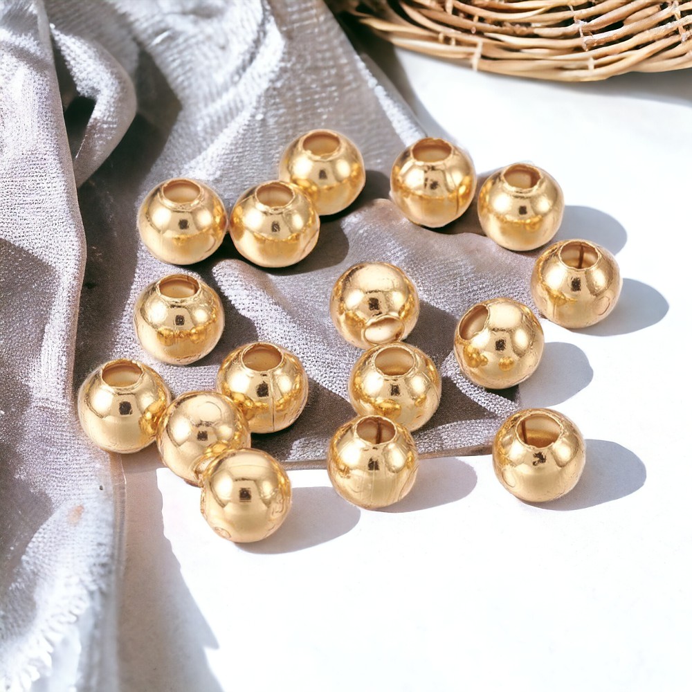 20 Edelstahl Zwischenperlen Spacer nahtlos goldfarben 4 x 3,5 mm