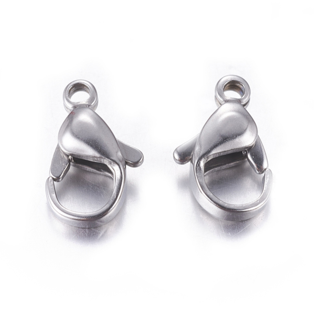 2 Edelstahl Karabinerverschlüsse 12 x 7 x 4 mm