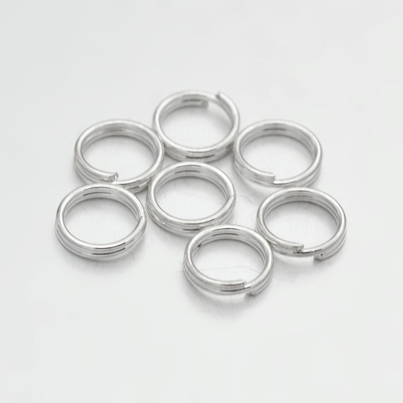 50 Spaltringe silberfarben 6 mm