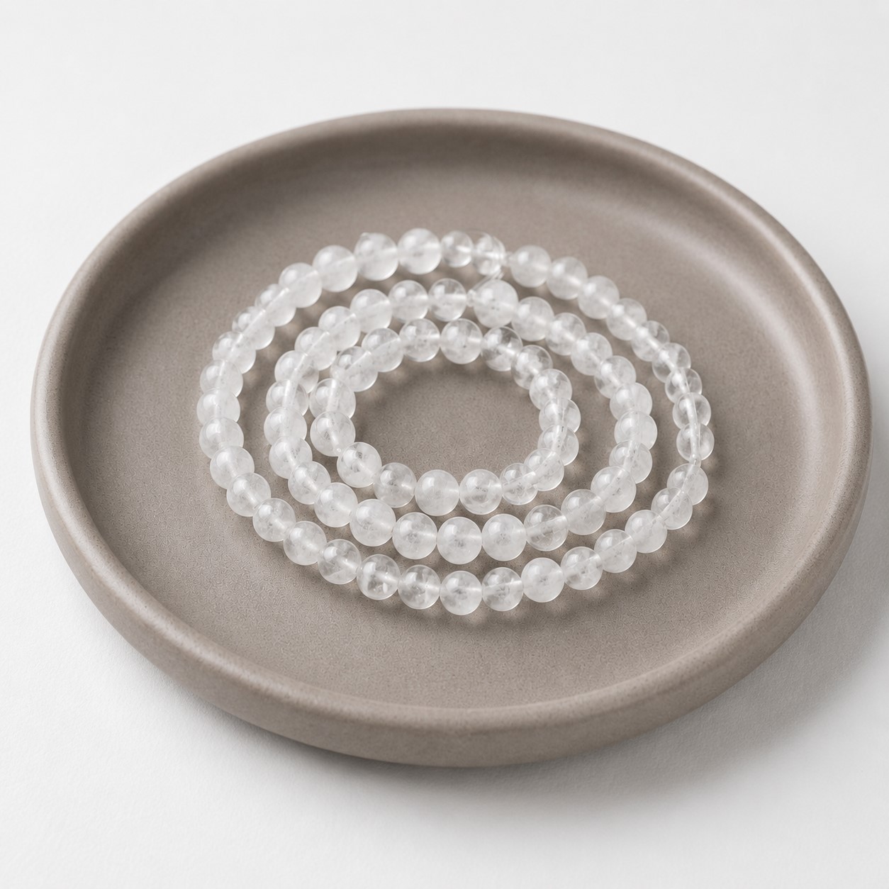 Weißer Jade Perlenstrang 4 mm (ca. 98 Perlen / ca. 39,5 mm Länge) - natürliche Edelsteinperlen für Schmuckherstellung