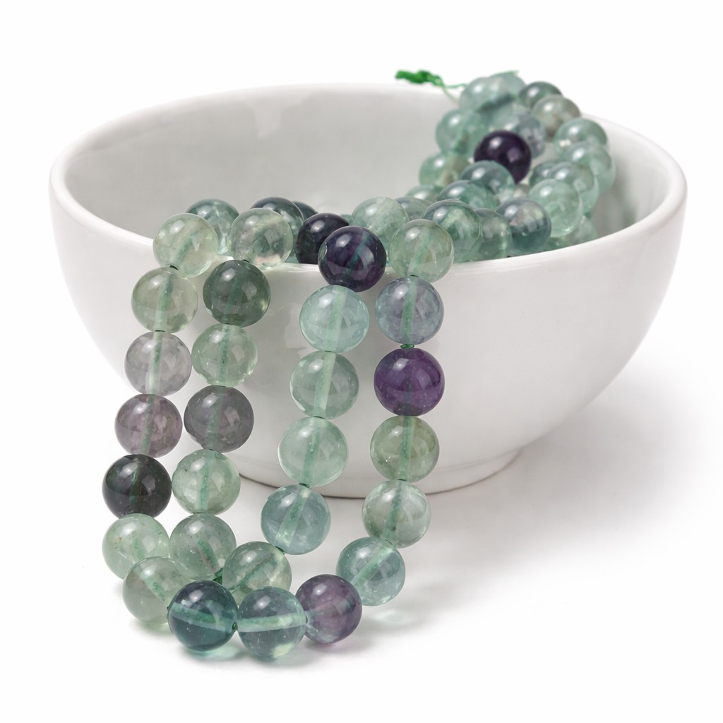 Regenbogen Fluorit Perlenstrang 8,5 - 8,6 mm (ca. 46 Perlen / ca. 39 cm Länge)