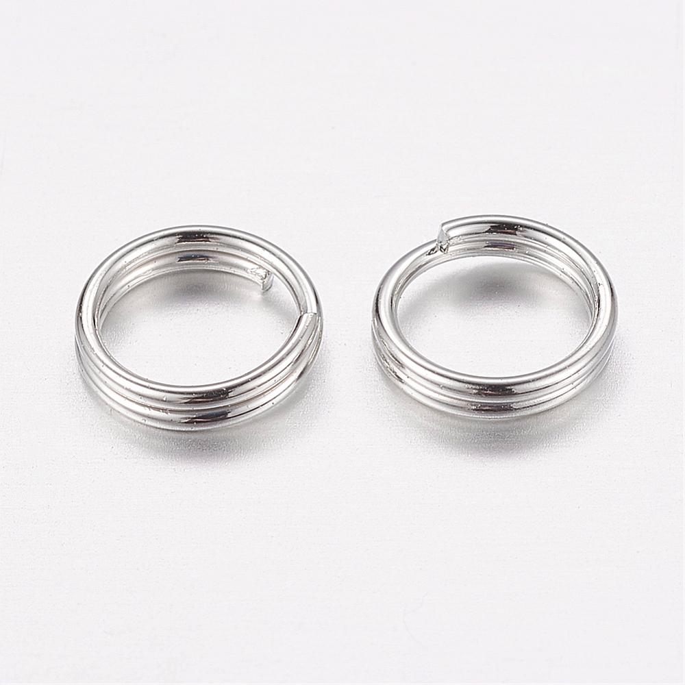 50 Eisen Spaltringe 6 x 1,4 mm platinfarben