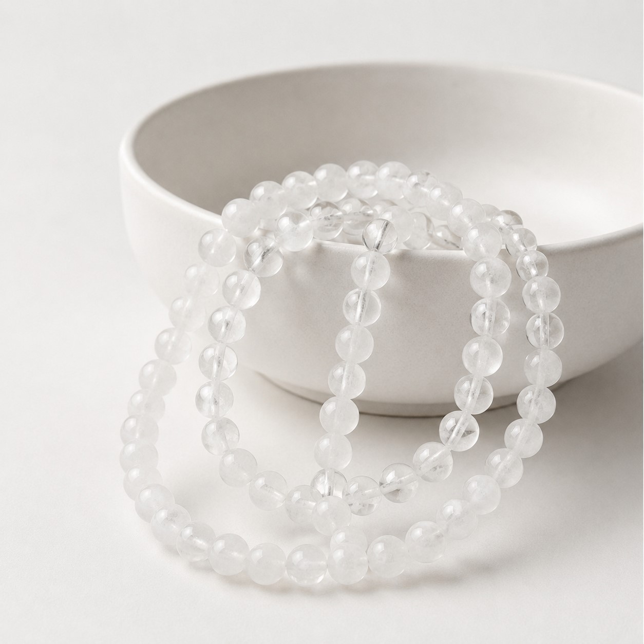 Weißer Jade Perlenstrang 4 mm (ca. 98 Perlen / ca. 39,5 mm Länge) - natürliche Edelsteinperlen für Schmuckherstellung