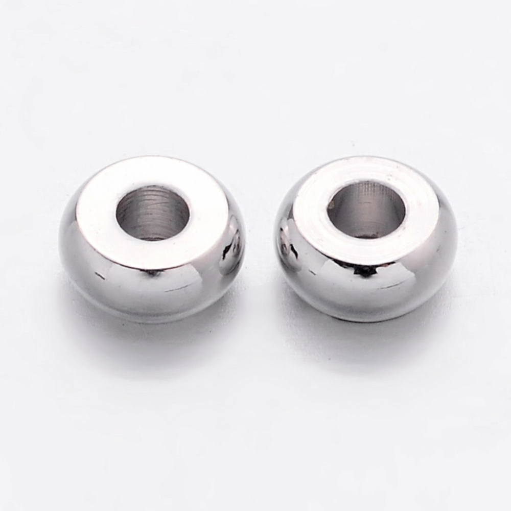 15 Metallperlen Zwischenperlen Spacer 4 x 1,6 mm platinfarben