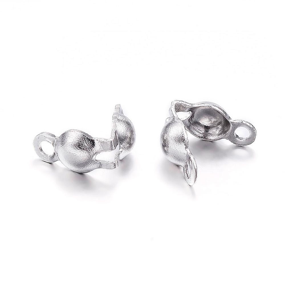 10 Edelstahl Quetschkalotten Bandenden 6 x 3 mm